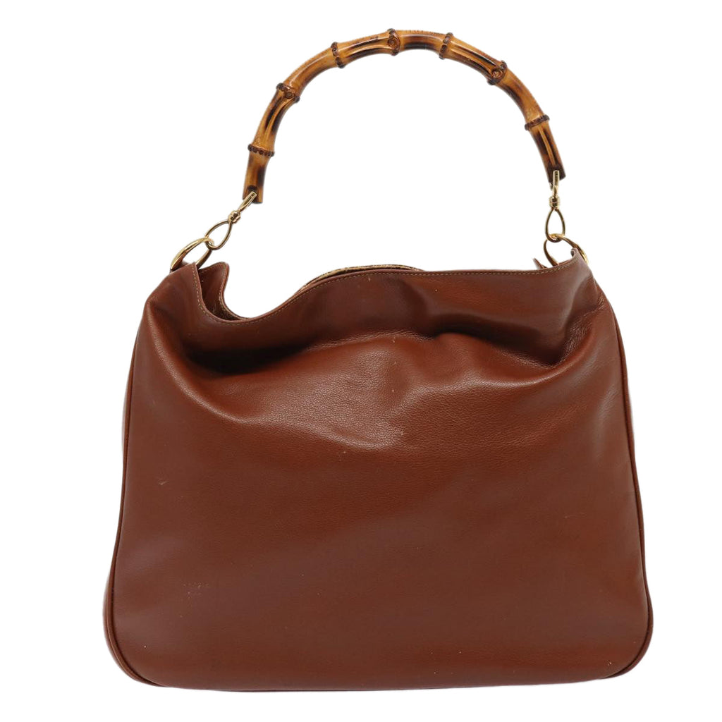 GUCCI Bamboo Hand Bag Leather Brown 001 1781 1577 ep4379