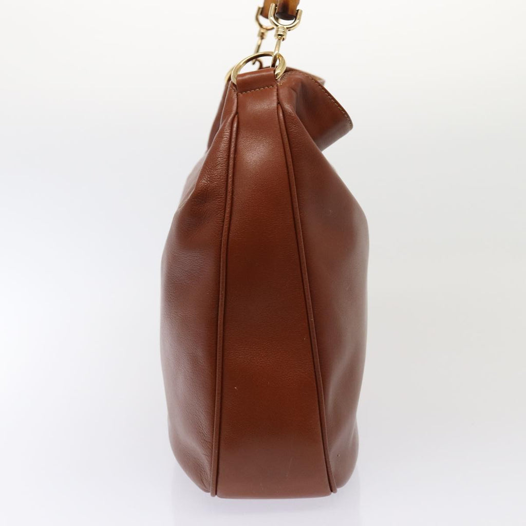 GUCCI Bamboo Hand Bag Leather Brown 001 1781 1577 ep4379