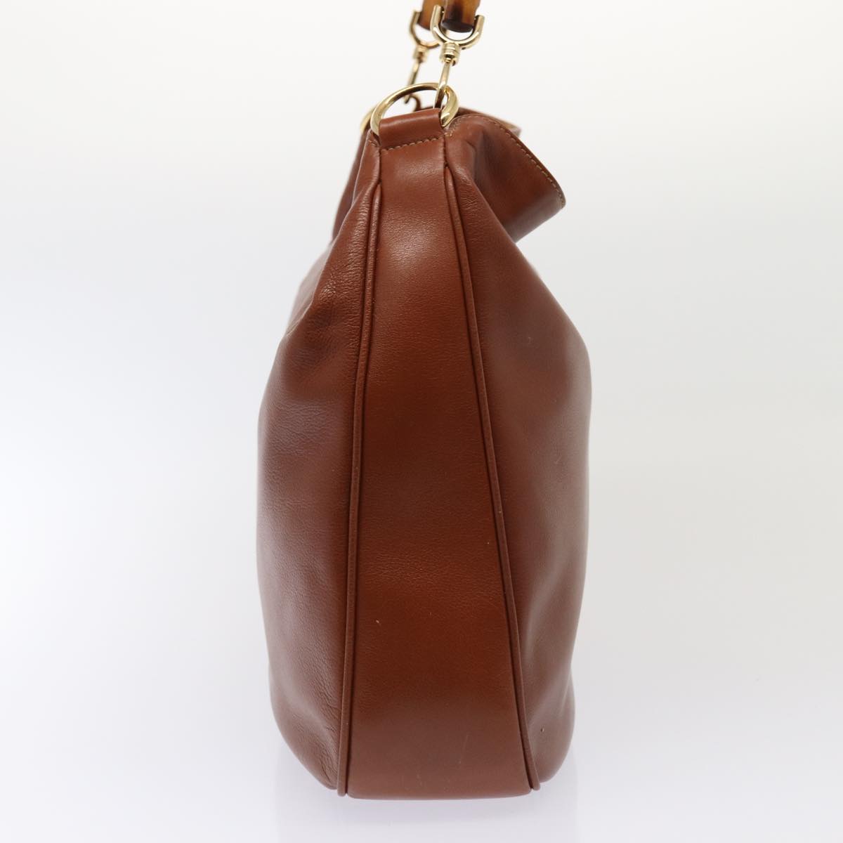 GUCCI Bamboo Hand Bag Leather Brown 001 1781 1577 ep4379