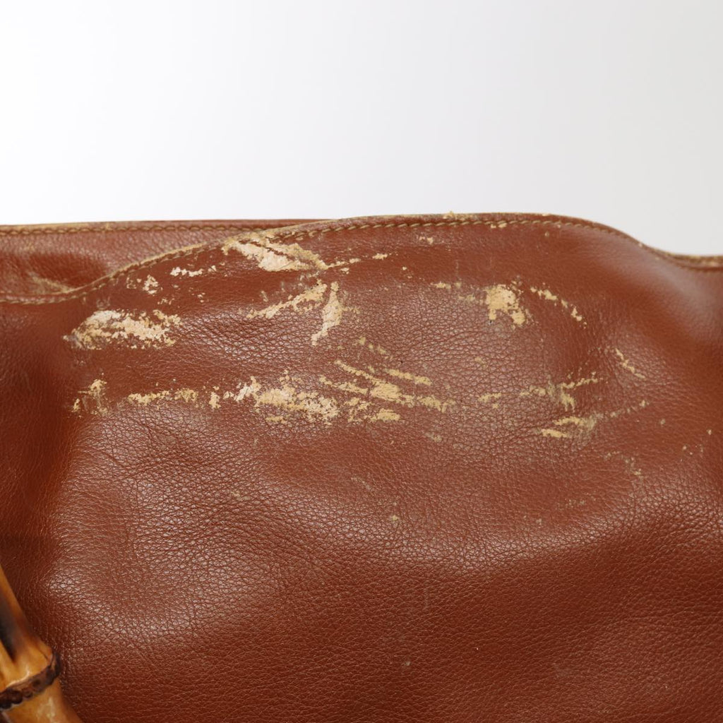 GUCCI Bamboo Hand Bag Leather Brown 001 1781 1577 ep4379