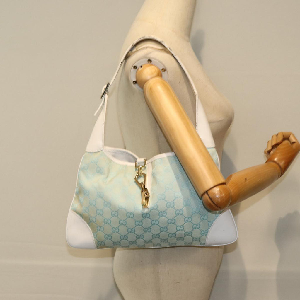 GUCCI GG Canvas Jackie Shoulder Bag Light Blue 001 4057 ep4384