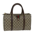 GUCCI GG Supreme Web Sherry Line Boston Bag PVC Beige Red 40 02 007 ep4397