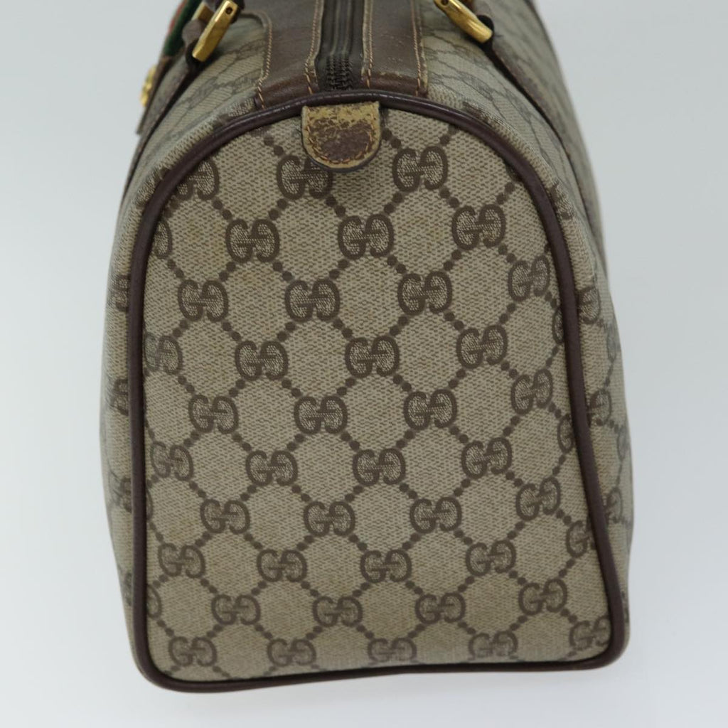 GUCCI GG Supreme Web Sherry Line Boston Bag PVC Beige Red 40 02 007 ep4397