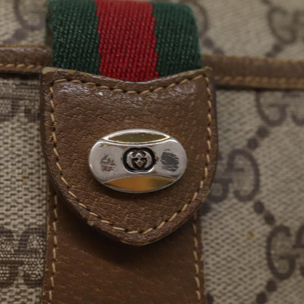 GUCCI GG Supreme Web Sherry Line Shoulder Bag Beige Red 56 02 032 ep4400