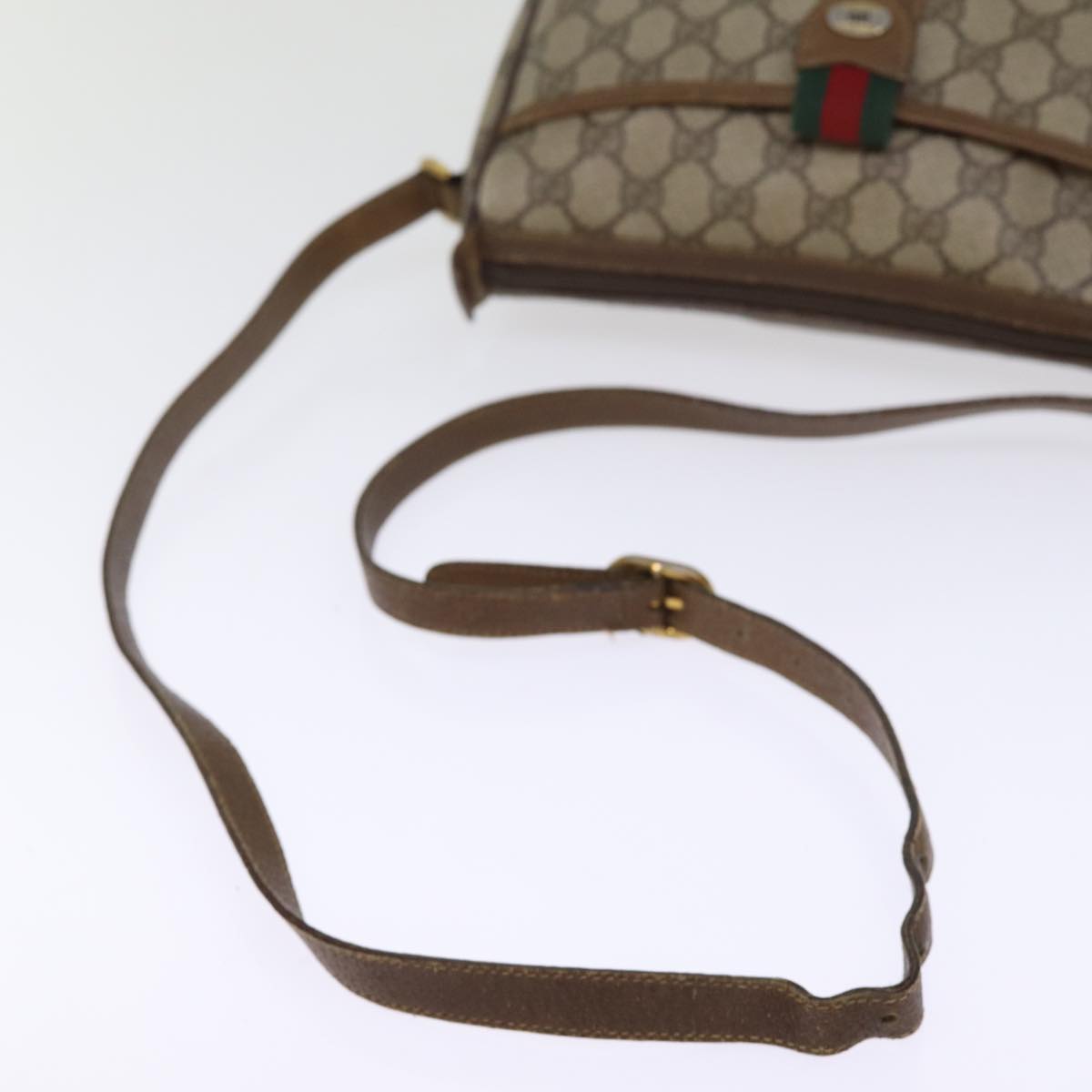 GUCCI GG Supreme Web Sherry Line Shoulder Bag Beige Red 56 02 032 ep4400