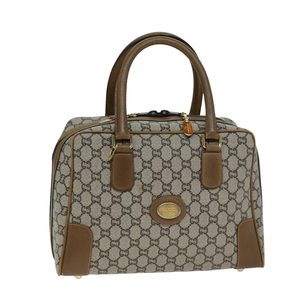 GUCCI GG Plus Supreme Hand Bag PVC Leather Beige ep4401