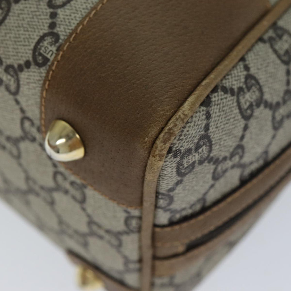 GUCCI GG Plus Supreme Hand Bag PVC Leather Beige ep4401