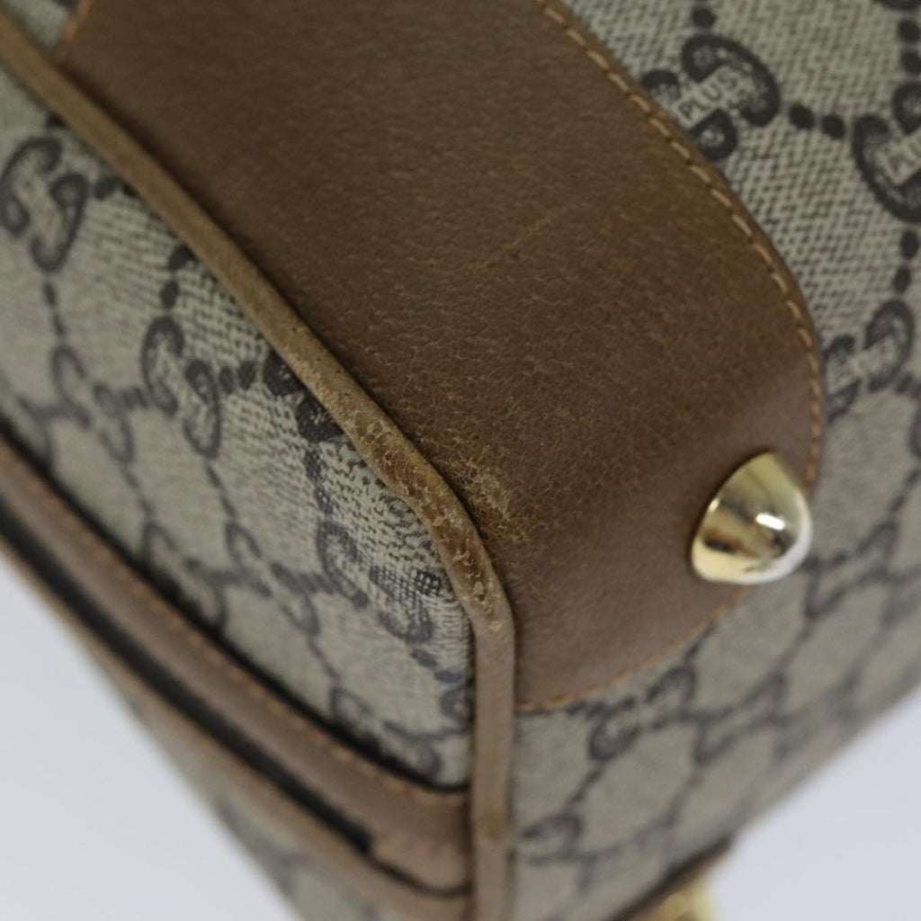 GUCCI GG Plus Supreme Hand Bag PVC Leather Beige ep4401