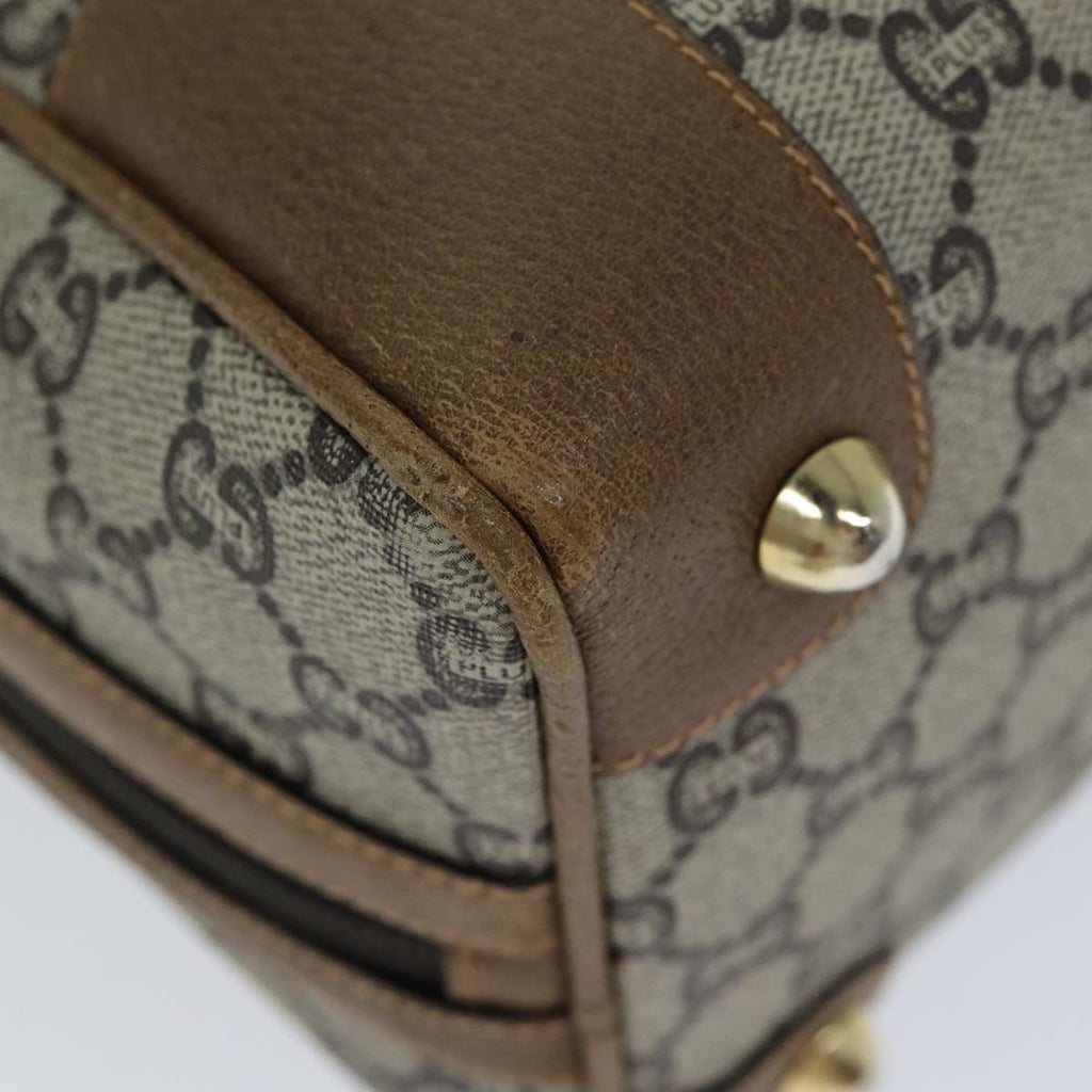 GUCCI GG Plus Supreme Hand Bag PVC Leather Beige ep4401