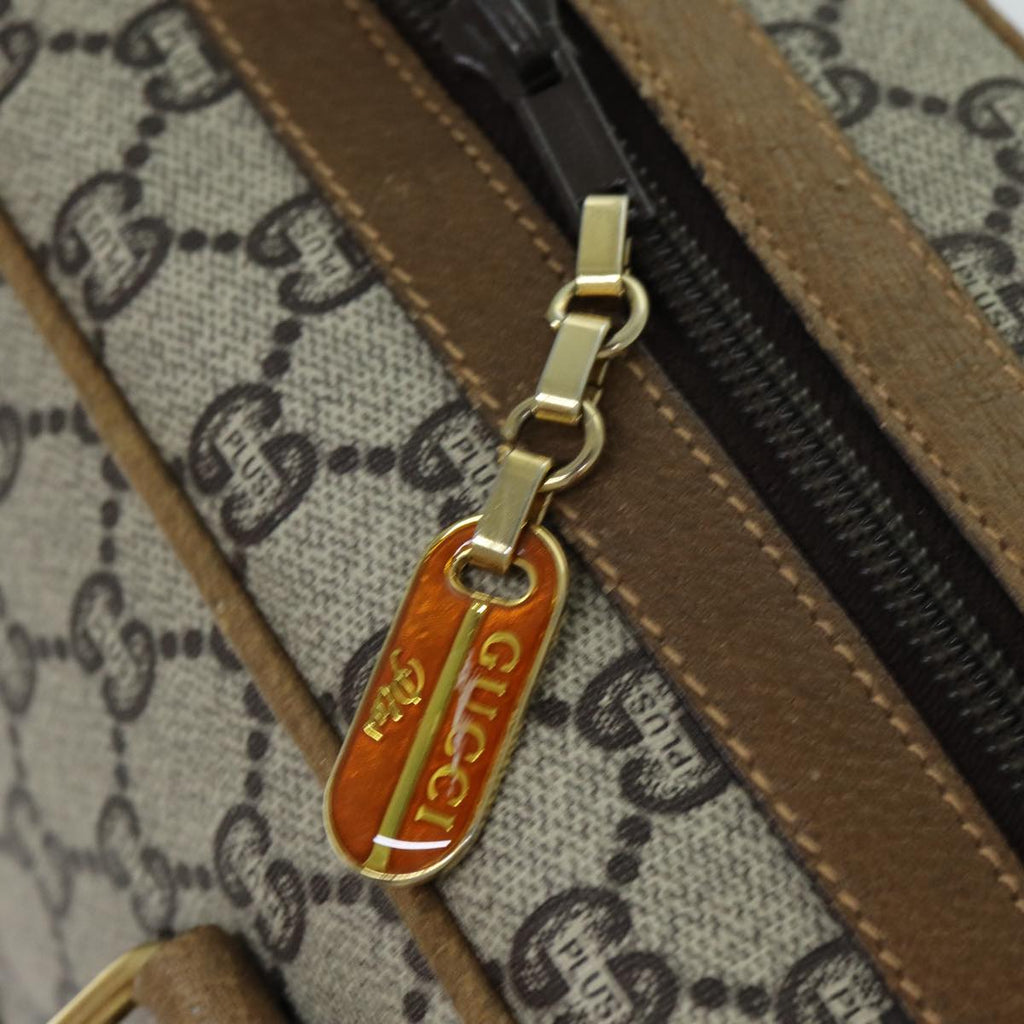 GUCCI GG Plus Supreme Hand Bag PVC Leather Beige ep4401