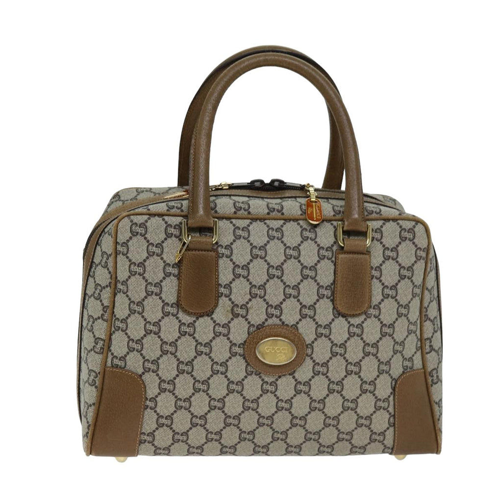 GUCCI GG Plus Supreme Hand Bag PVC Leather Beige ep4401