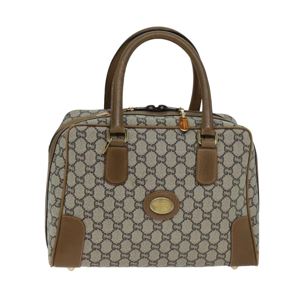 GUCCI GG Plus Supreme Hand Bag PVC Leather Beige ep4401