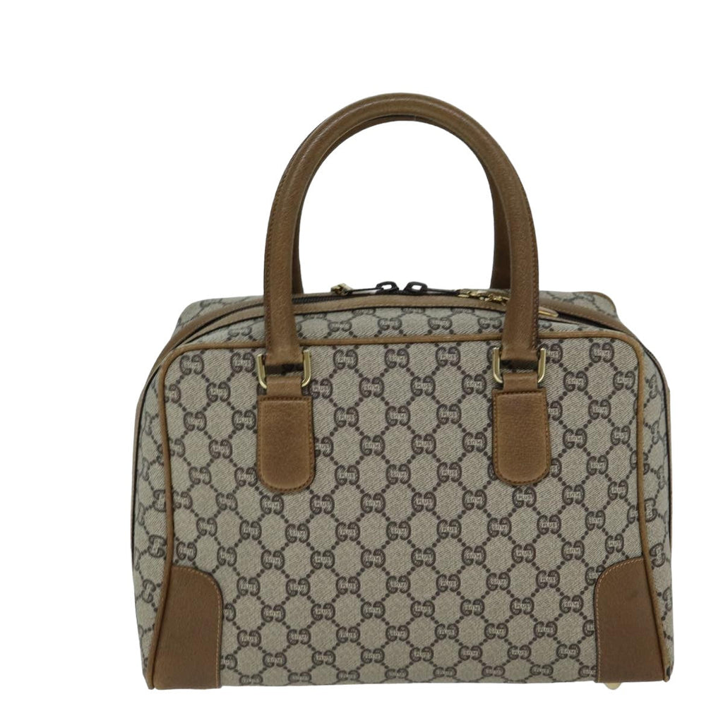 GUCCI GG Plus Supreme Hand Bag PVC Leather Beige ep4401