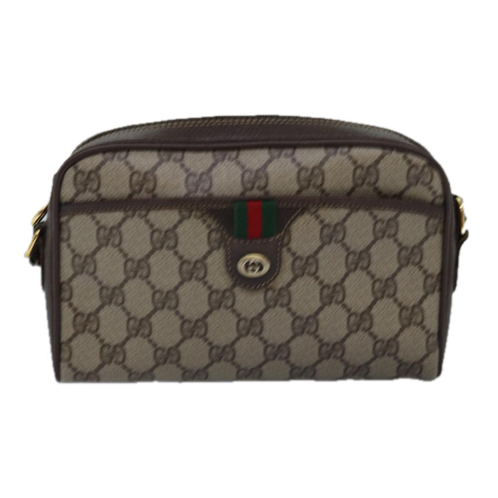GUCCI GG Supreme Web Sherry Line Shoulder Bag PVC Beige 116 02 089 ep4437