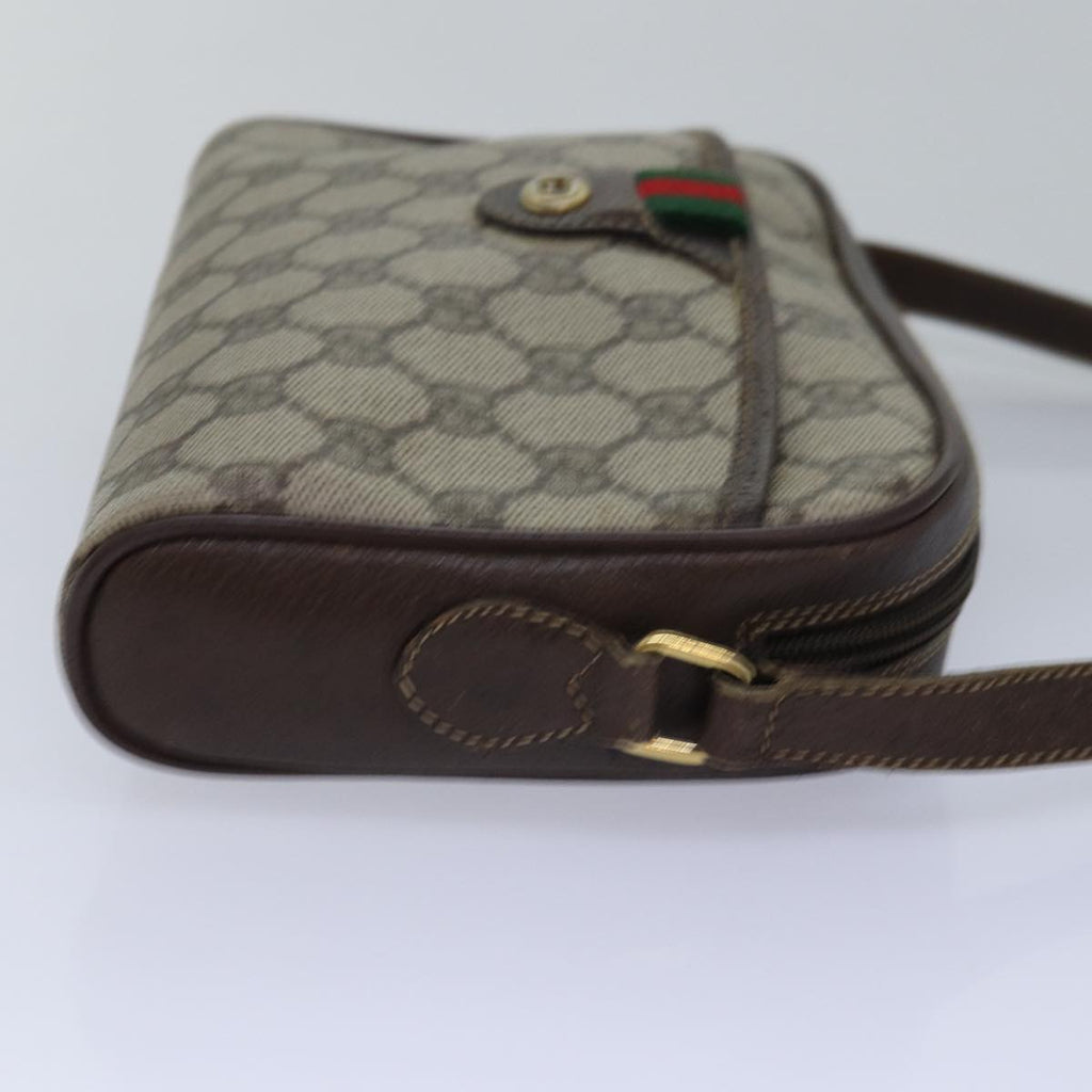 GUCCI GG Supreme Web Sherry Line Shoulder Bag PVC Beige 116 02 089 ep4437