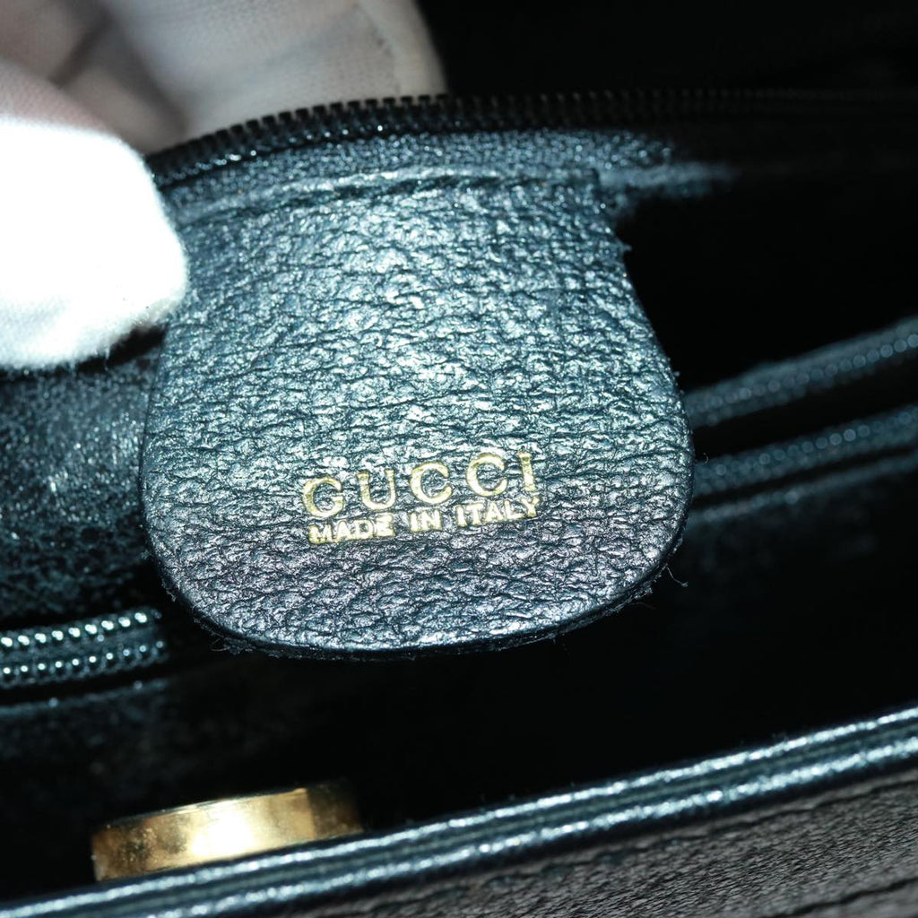 GUCCI Bamboo Tote Bag Leather Black 002 2853 0260 0 ep4449