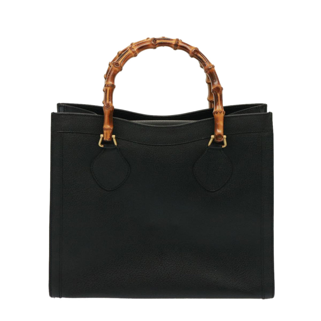 GUCCI Bamboo Tote Bag Leather Black 002 2853 0260 0 ep4449