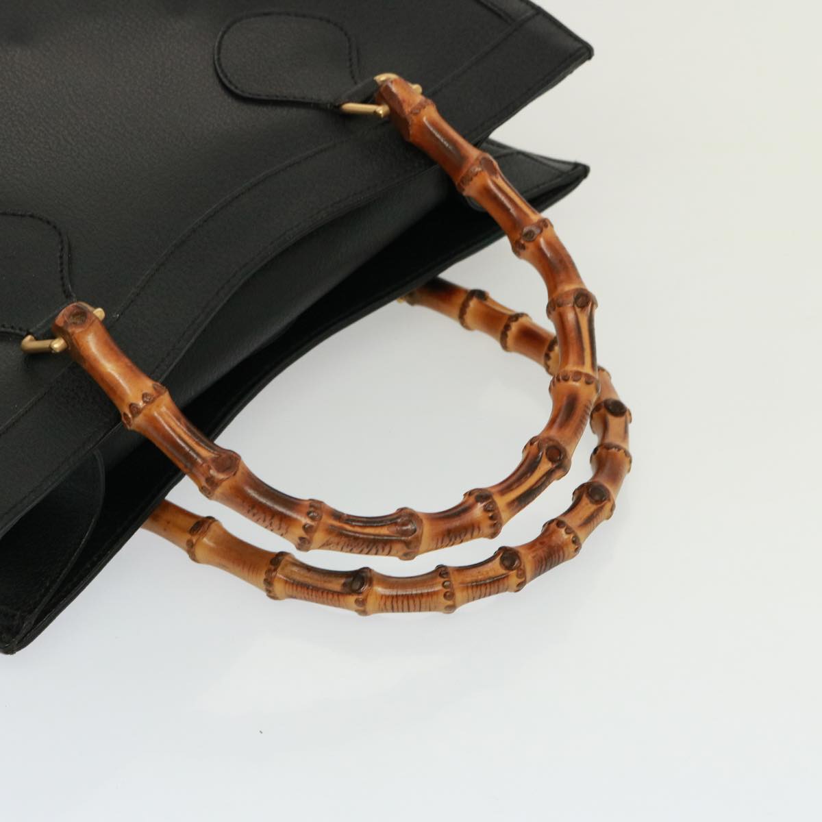 GUCCI Bamboo Tote Bag Leather Black 002 2853 0260 0 ep4449