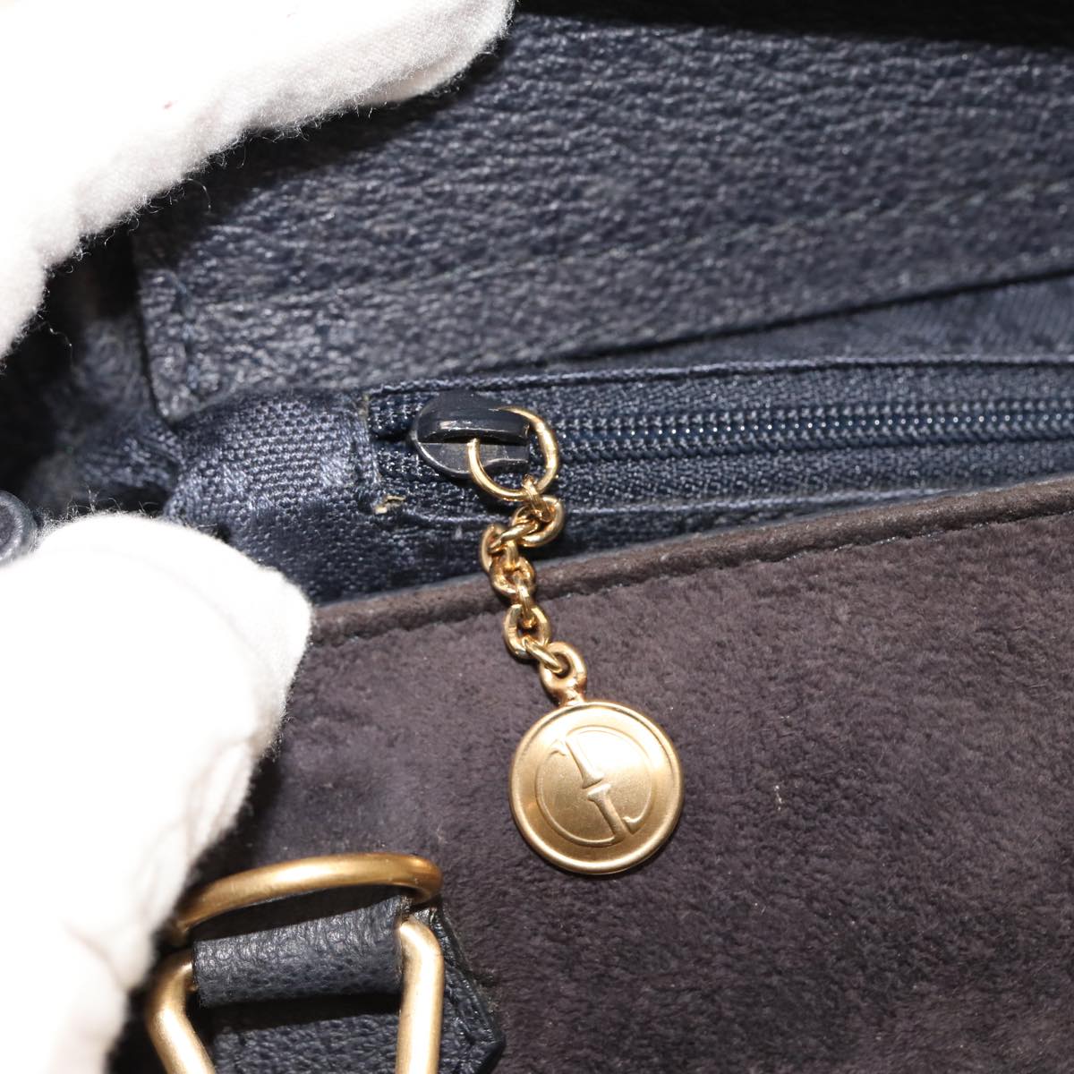 GUCCI Bamboo Hand Bag Suede 2way Navy 000 123 0316 ep4450