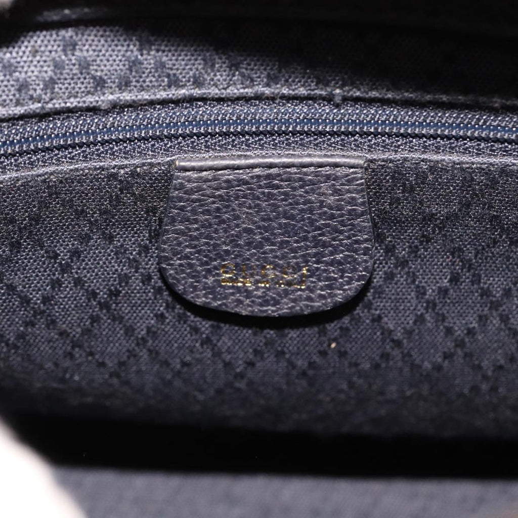 GUCCI Bamboo Hand Bag Suede 2way Navy 000 123 0316 ep4450