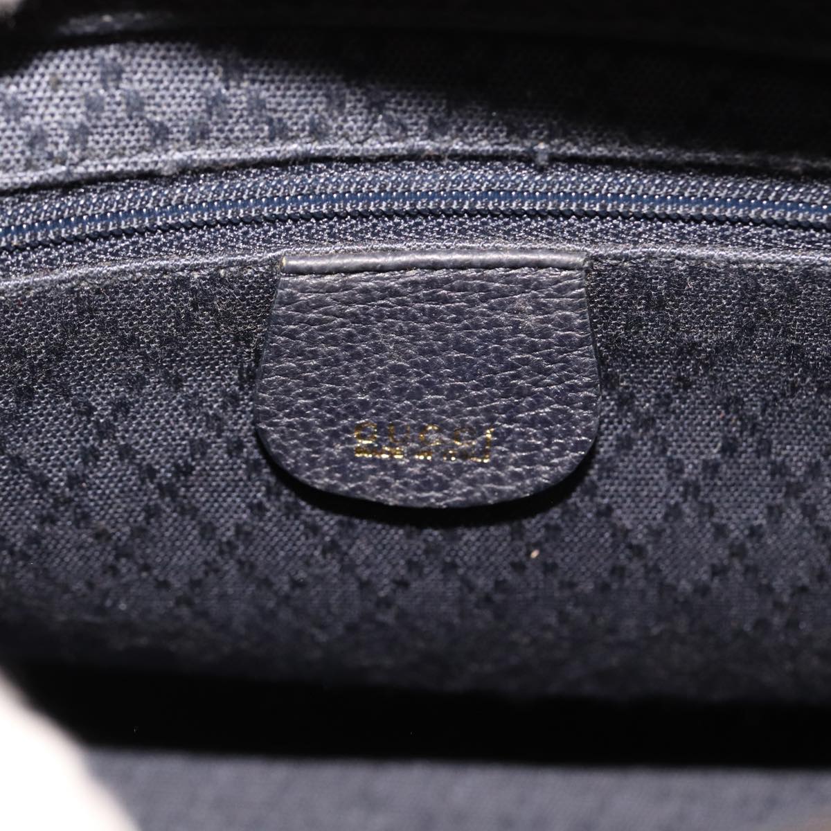 GUCCI Bamboo Hand Bag Suede 2way Navy 000 123 0316 ep4450