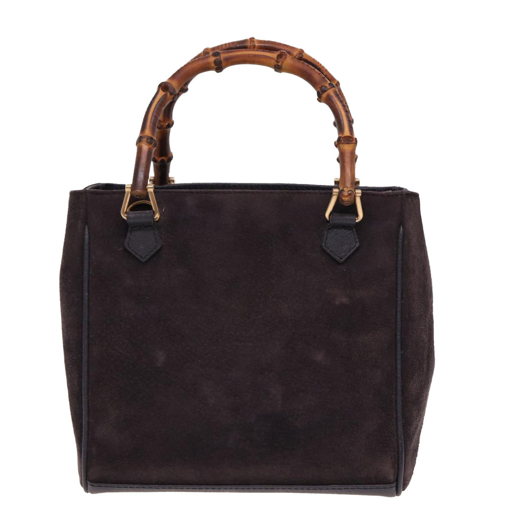 GUCCI Bamboo Hand Bag Suede 2way Navy 000 123 0316 ep4450