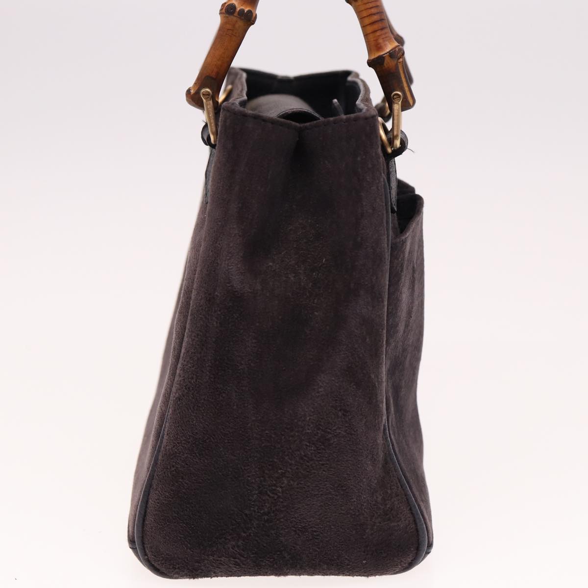 GUCCI Bamboo Hand Bag Suede 2way Navy 000 123 0316 ep4450