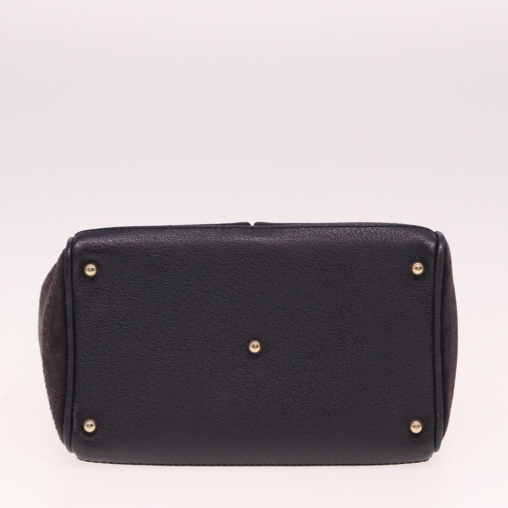 GUCCI Bamboo Hand Bag Suede 2way Navy 000 123 0316 ep4450