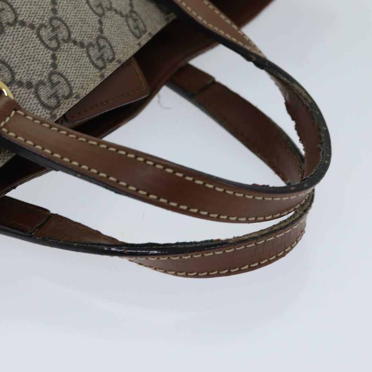 GUCCI GG Supreme Hand Bag PVC 2way Beige 473887 ep4453