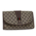 GUCCI GG Supreme Web Sherry Line Clutch Bag PVC Beige Red 156 01 030 ep4466