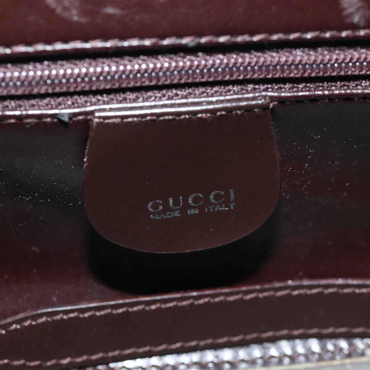 GUCCI Bamboo Vanity Cosmetic Pouch Patent Brown 013 2122 2490 ep4474