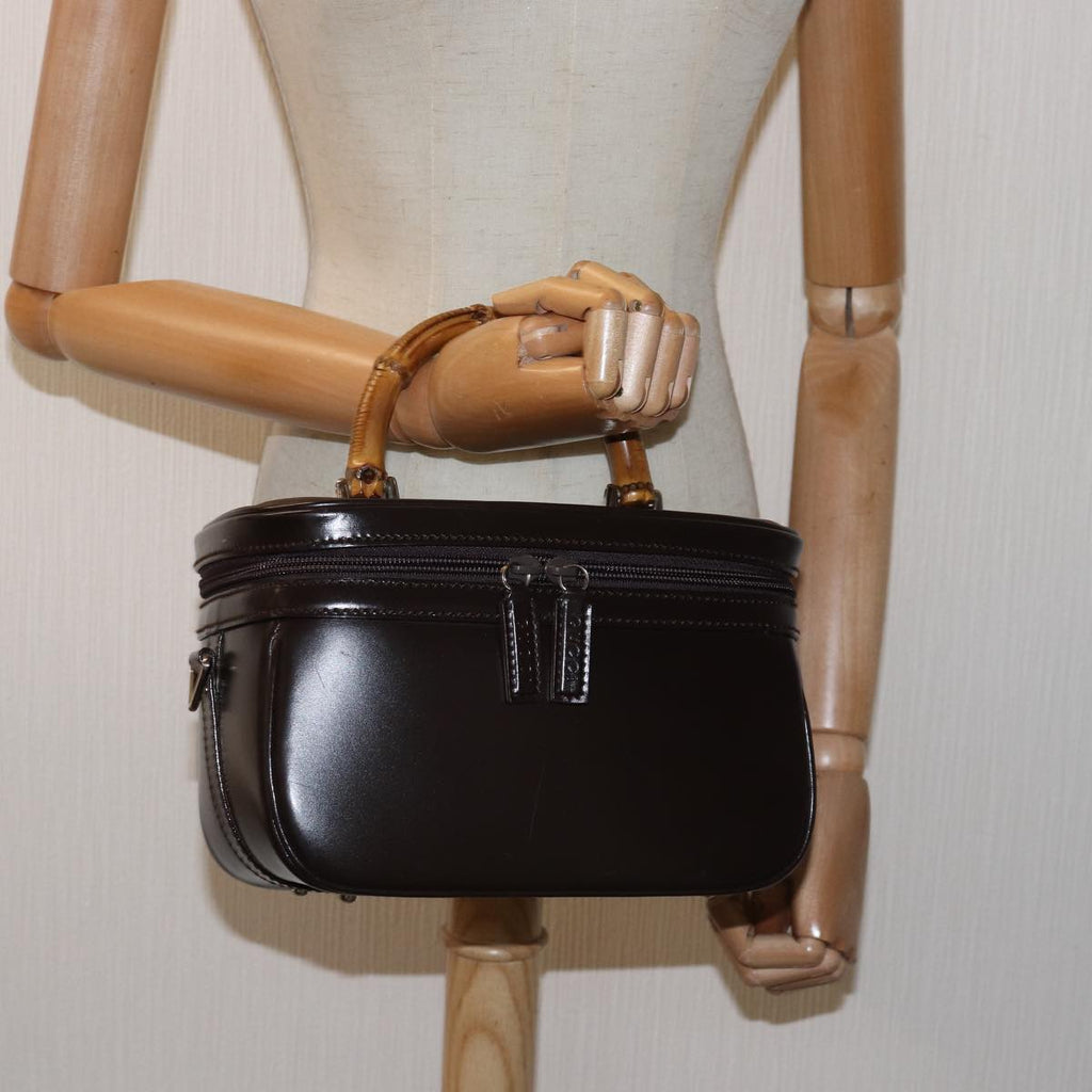 GUCCI Bamboo Vanity Cosmetic Pouch Patent Brown 013 2122 2490 ep4474