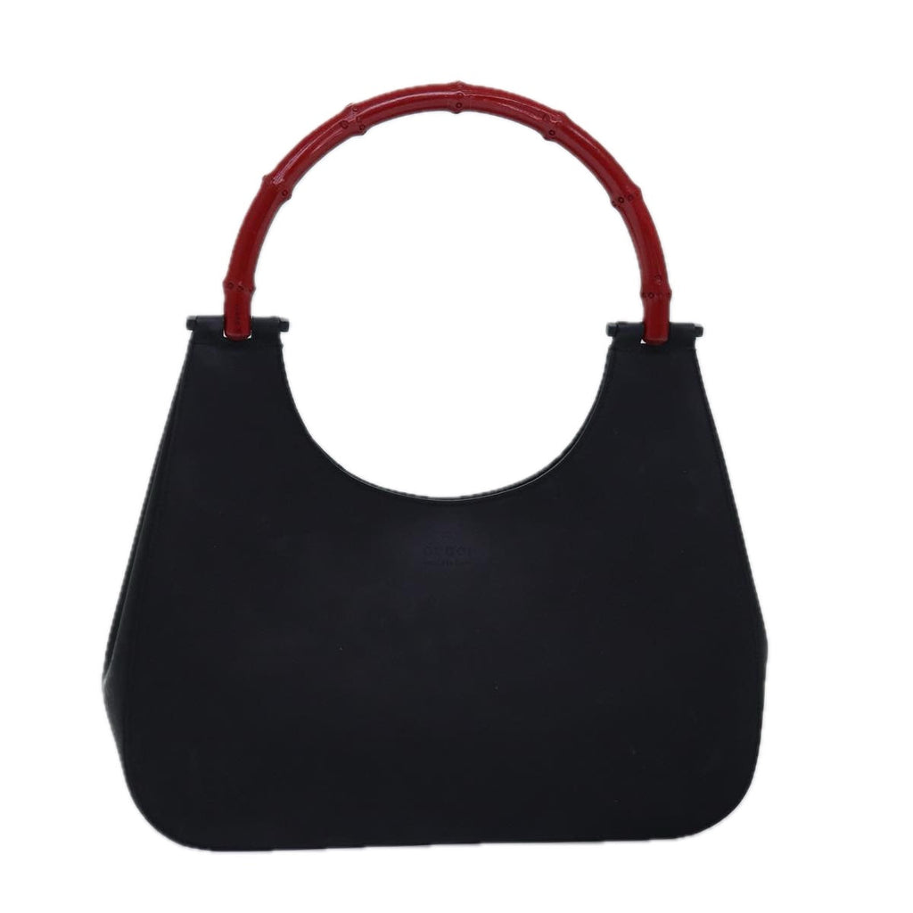 GUCCI Bamboo Shoulder Bag Leather Black Red 001 3739 3444 ep4479