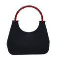 GUCCI Bamboo Shoulder Bag Leather Black Red 001 3739 3444 ep4479