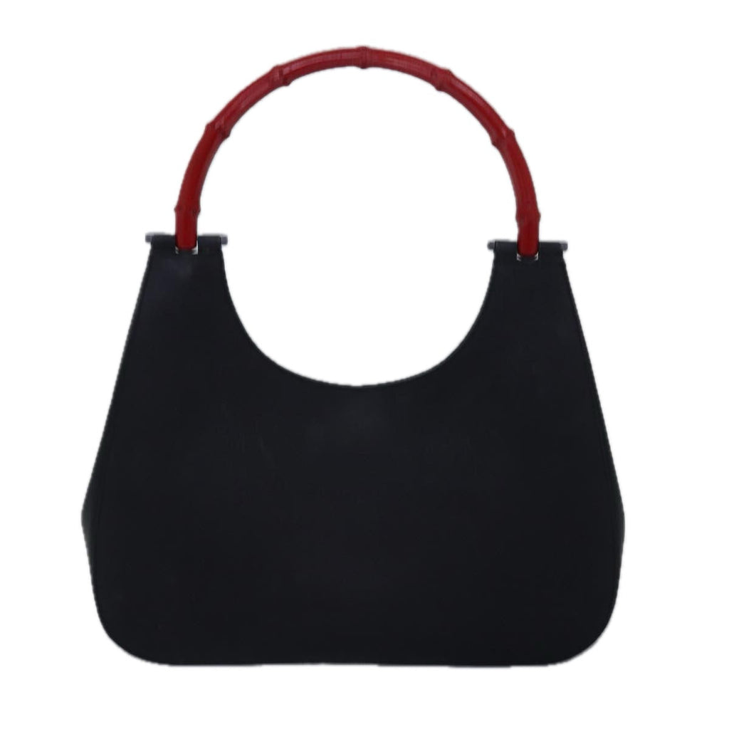 GUCCI Bamboo Shoulder Bag Leather Black Red 001 3739 3444 ep4479