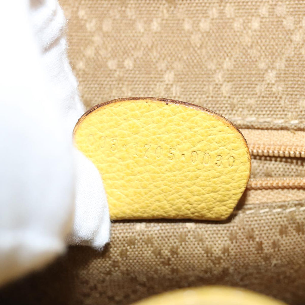 GUCCI Bamboo Hand Bag Suede Yellow 003 1705 0030 ep4483