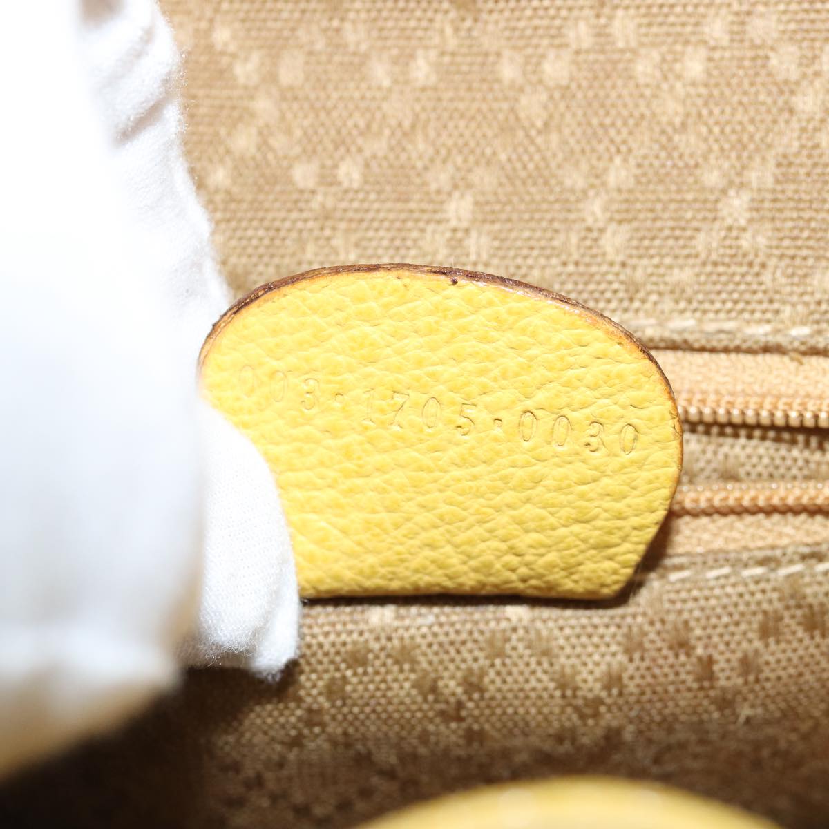 GUCCI Bamboo Hand Bag Suede Yellow 003 1705 0030 ep4483