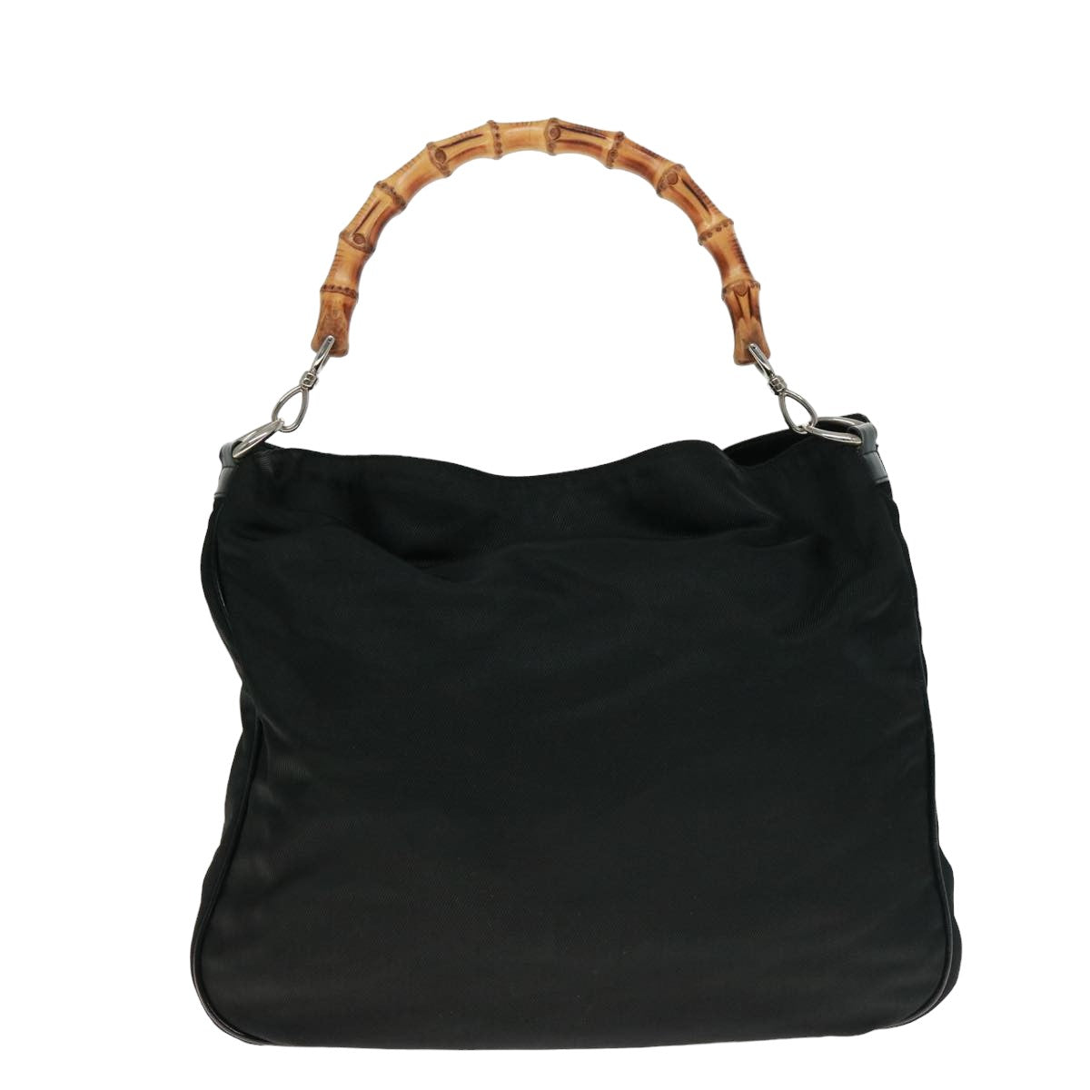 GUCCI Bamboo Shoulder Bag Nylon Black 001 2123 1577 ep4491