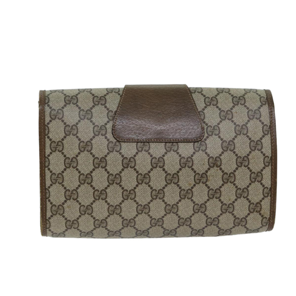 GUCCI GG Supreme Web Sherry Line Clutch Bag PVC Beige Red 89 01 030 ep4492