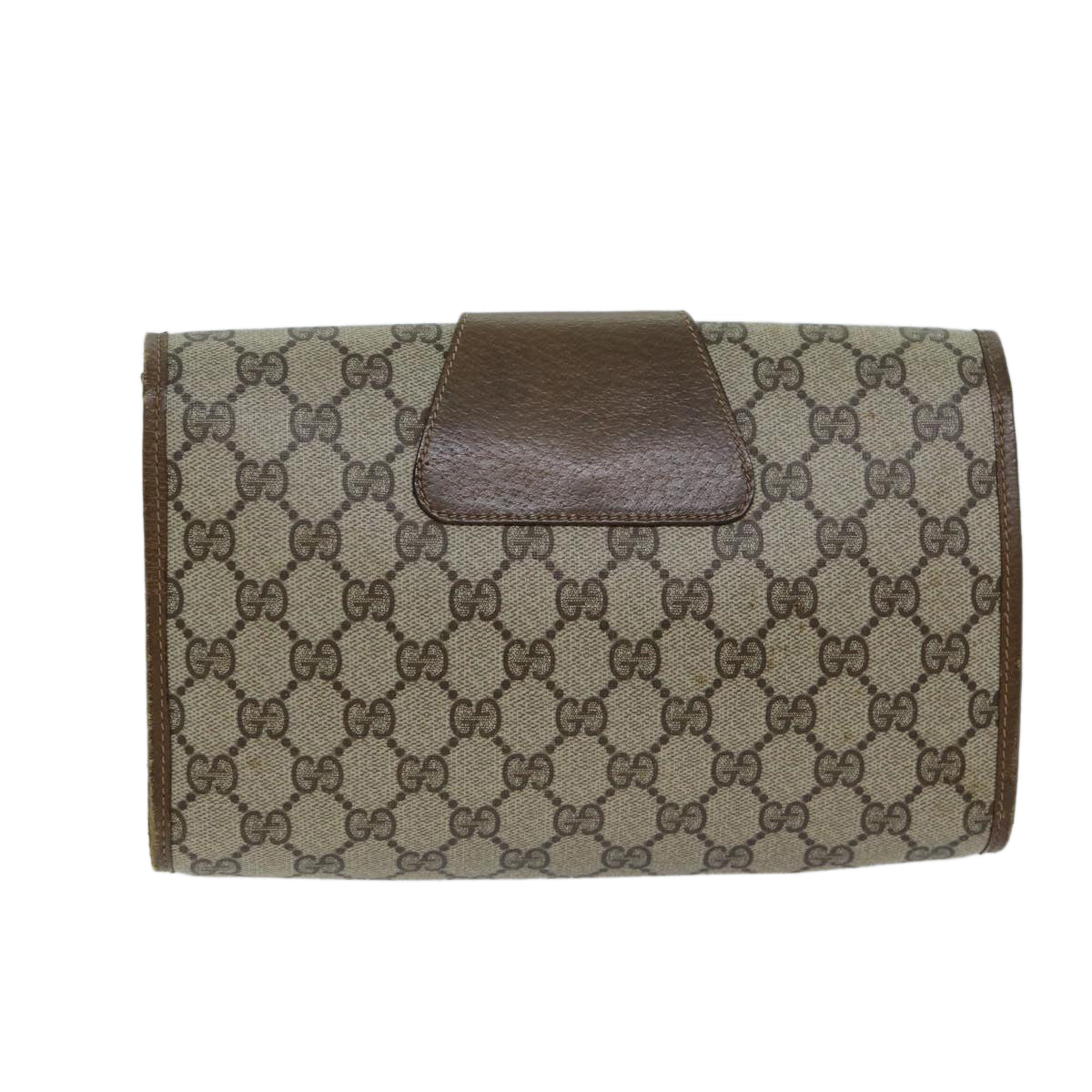 GUCCI GG Supreme Web Sherry Line Clutch Bag PVC Beige Red 89 01 030 ep4492