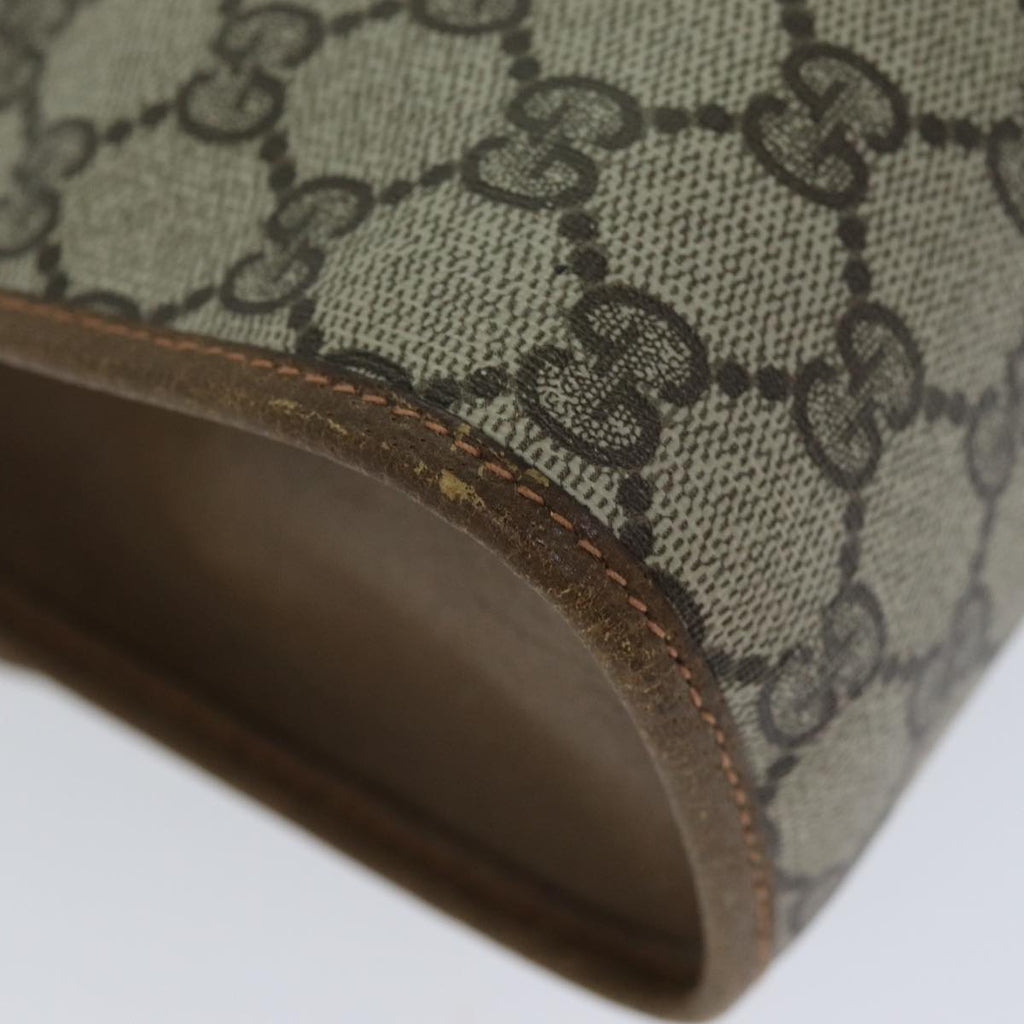 GUCCI GG Supreme Web Sherry Line Clutch Bag PVC Leather Beige ep4493