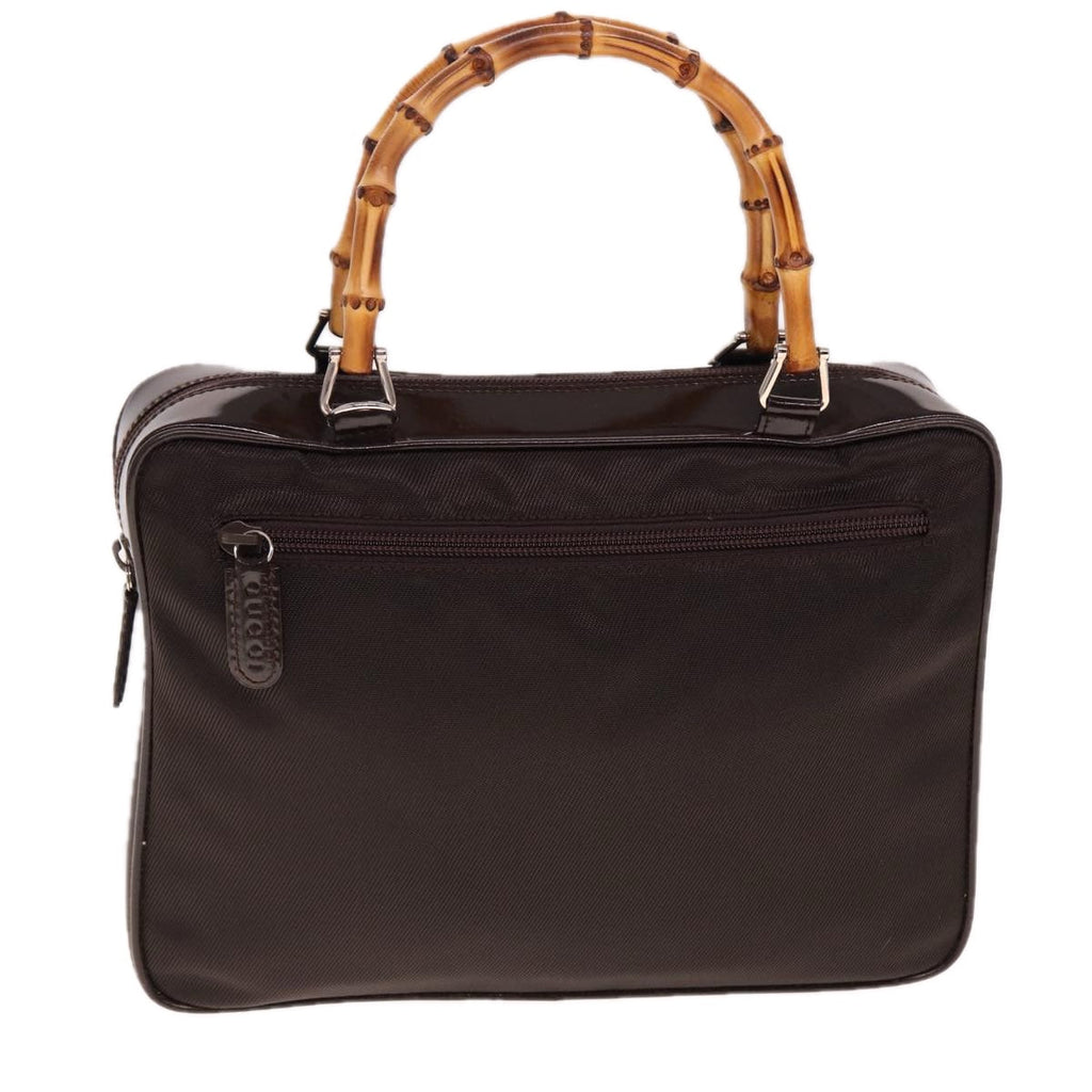 GUCCI Bamboo Hand Bag Canvas Black ep4495