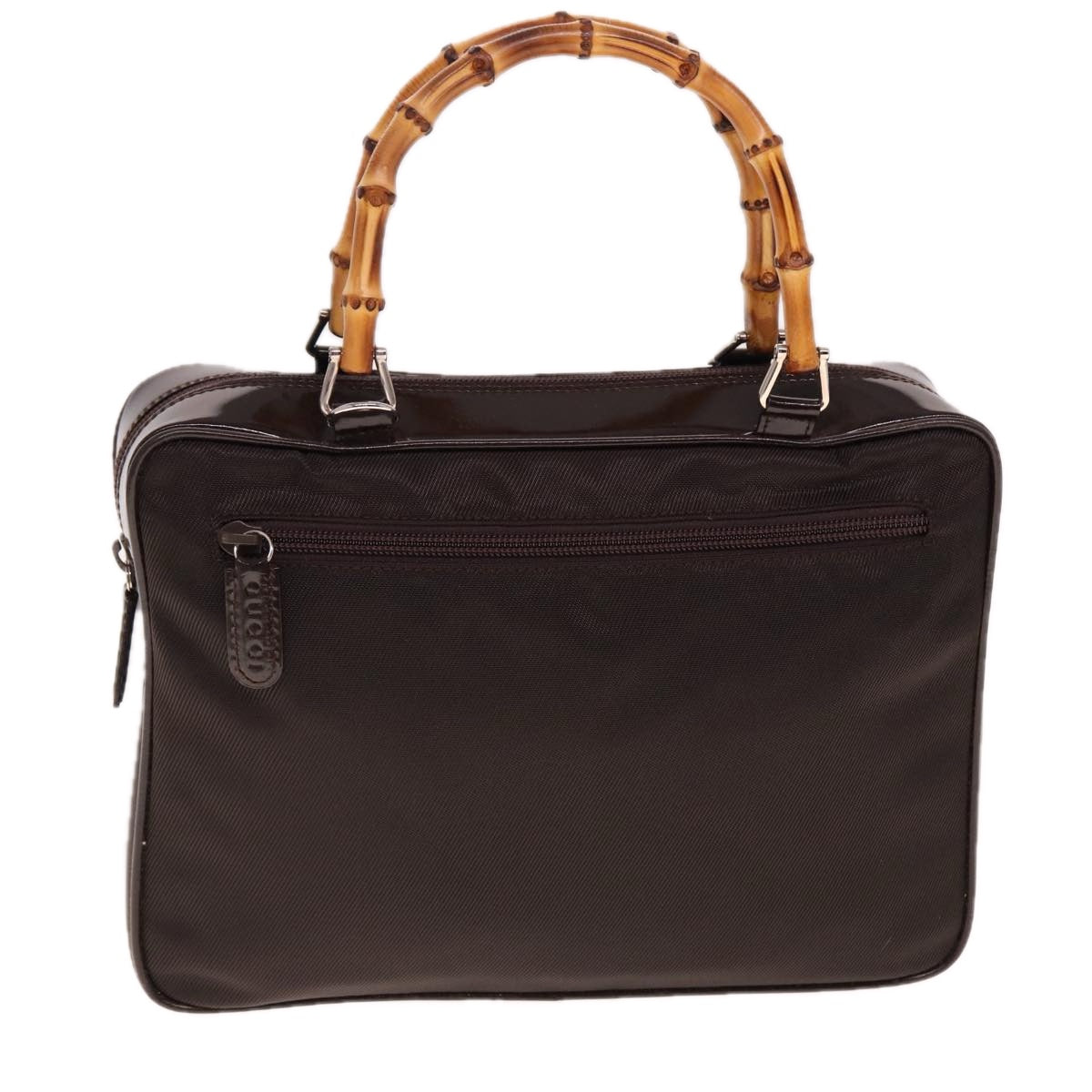 GUCCI Bamboo Hand Bag Canvas Black ep4495