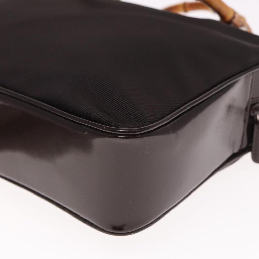 GUCCI Bamboo Hand Bag Canvas Black ep4495