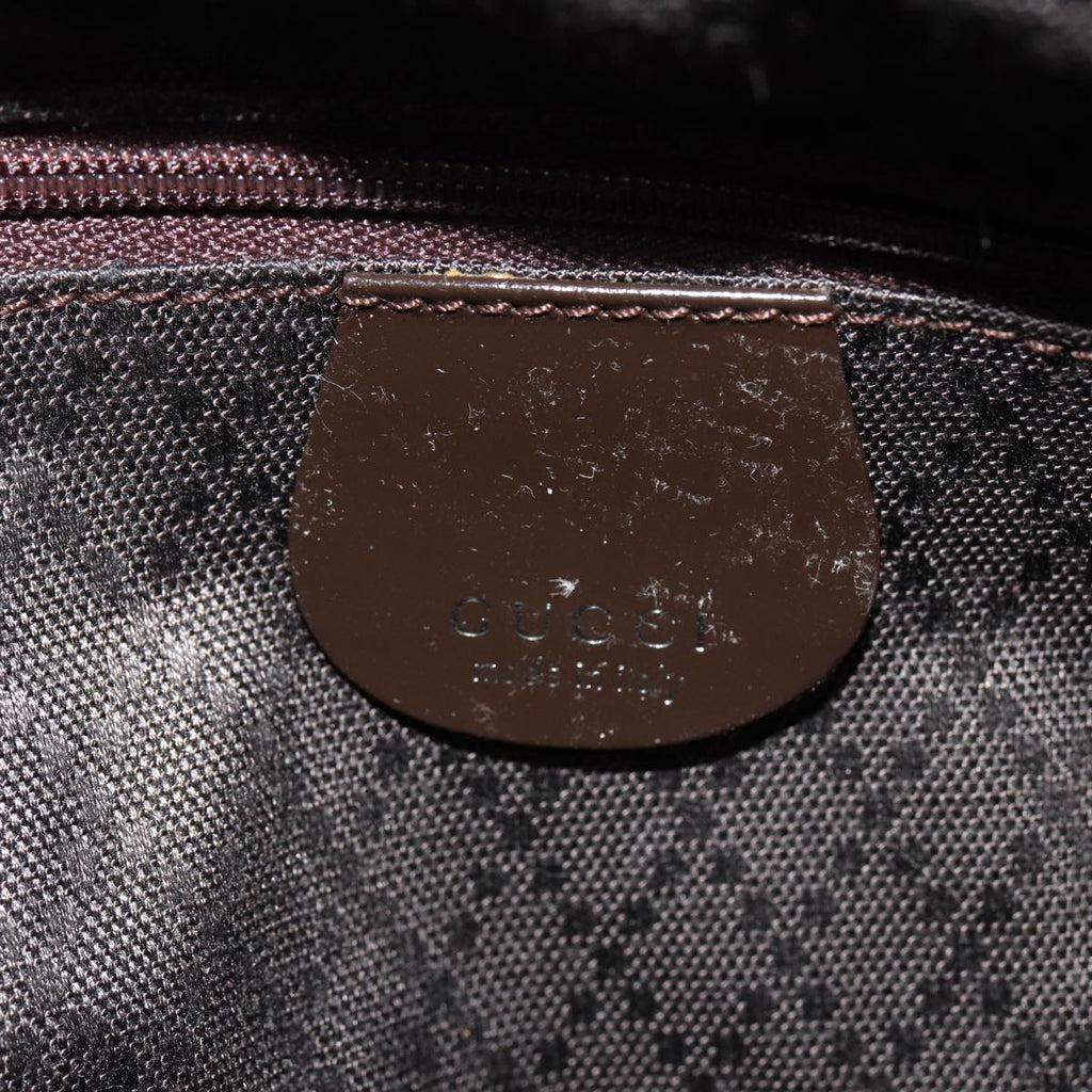 GUCCI Bamboo Hand Bag Canvas Black ep4495