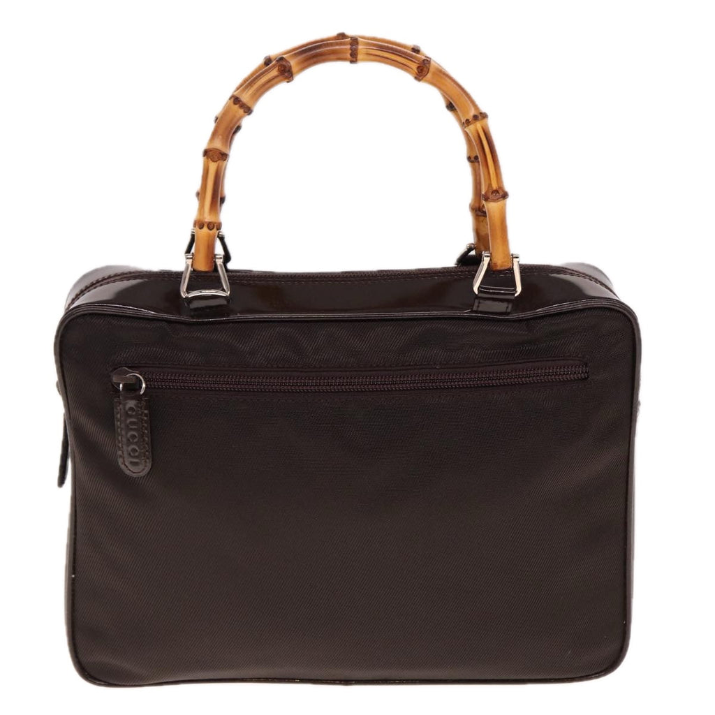 GUCCI Bamboo Hand Bag Canvas Black ep4495