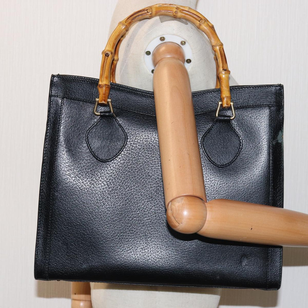 GUCCI Bamboo Tote Bag Leather Black 002 2123 0260 ep4496