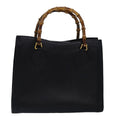 GUCCI Bamboo Hand Bag Leather Black 002 0260 2615 ep4498