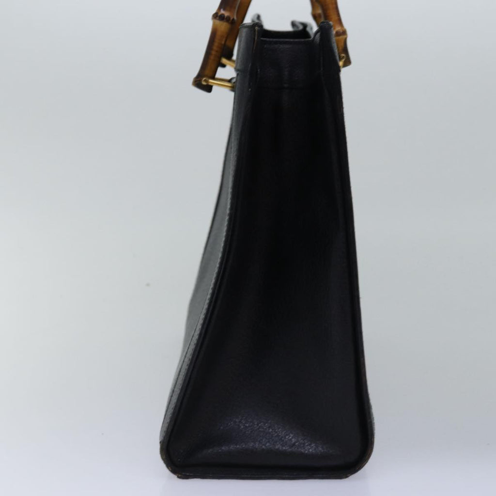 GUCCI Bamboo Hand Bag Leather Black 002 0260 2615 ep4498