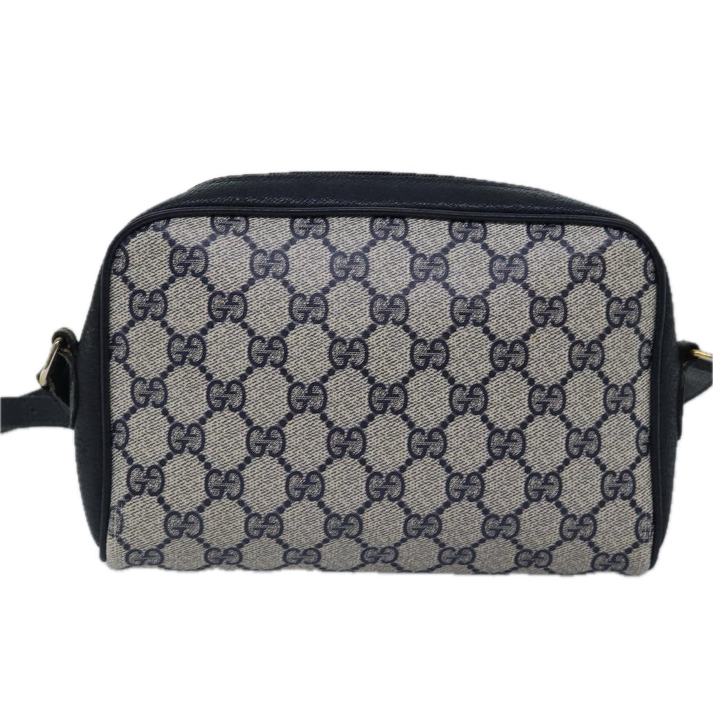 GUCCI GG Supreme Sherry Line Shoulder Bag PVC Navy Red 116 02 089 ep4504